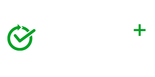 White Green Checkscan plus logo